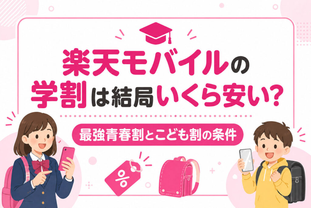 楽天モバイルの学割は結局いくら安い？最強青春割・こども割の条件と申請の落とし穴