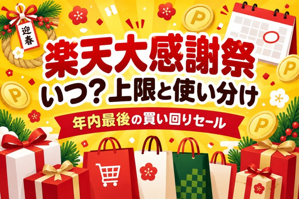 楽天大感謝祭はいつ？12月19日から1週間・上限7,000pt・スーパーセールとの使い分け