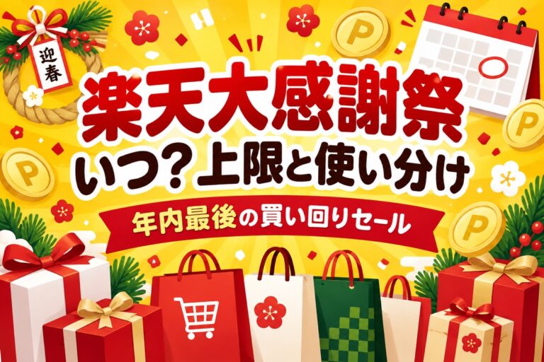 楽天大感謝祭はいつ？12月19日から1週間・上限7,000pt・スーパーセールとの使い分け