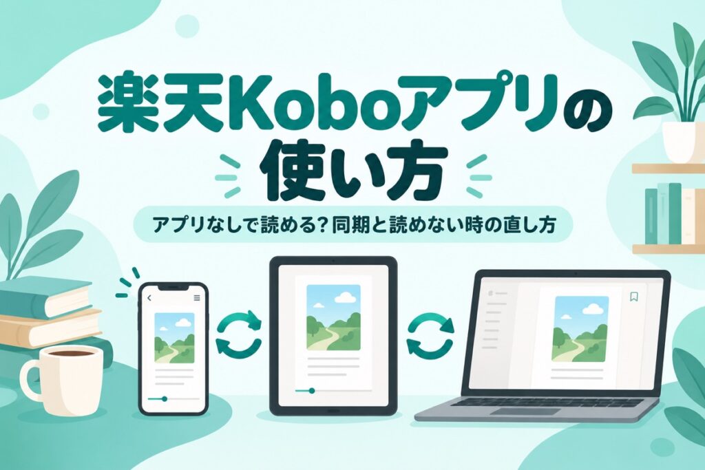 楽天Koboアプリの使い方｜アプリなしで読める？同期・機種変更・読めない時の直し方