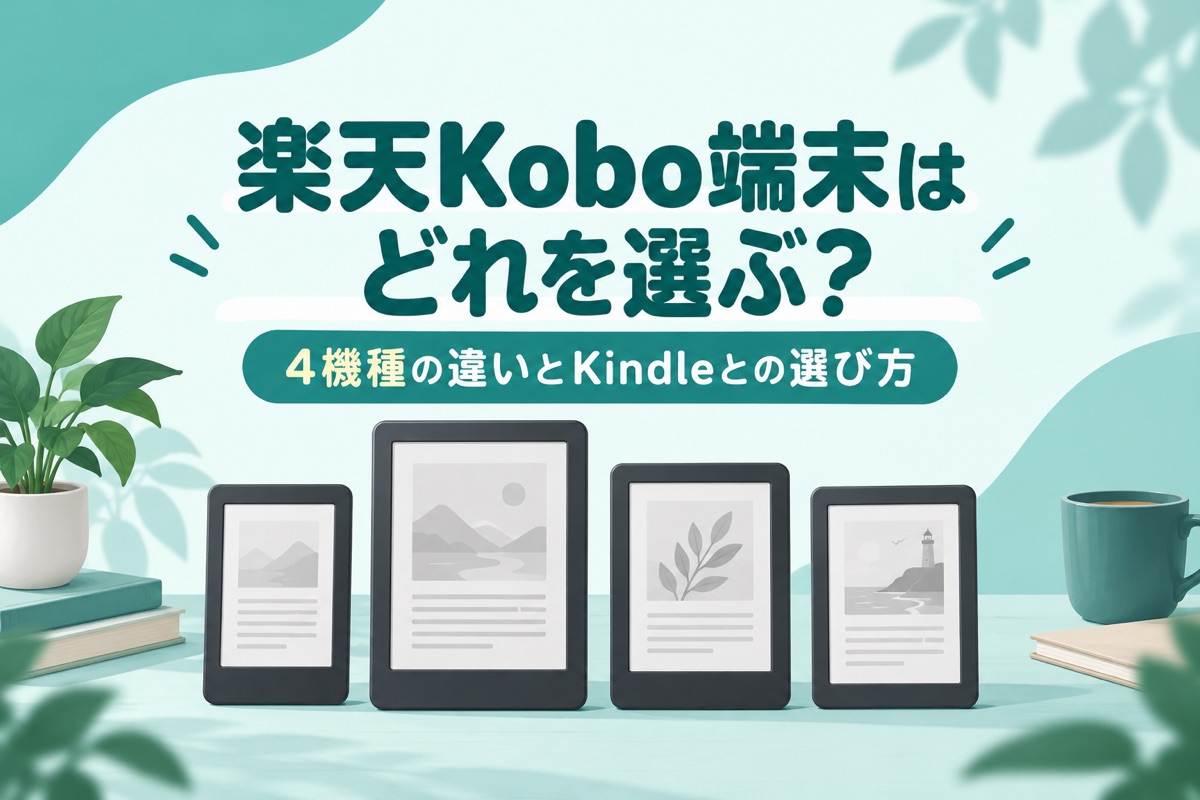 楽天Kobo端末はどれを選ぶ?4機種の比較とKindleとの違い・アプリで十分な人