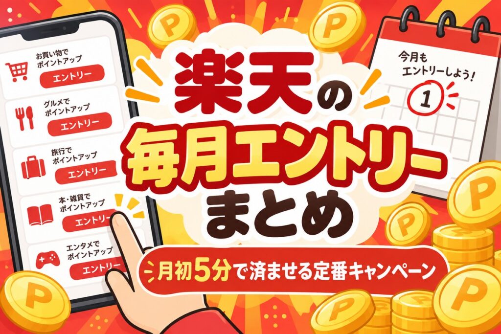 楽天の毎月エントリーまとめ｜月初5分で済ませる定番8つ＋日付で狙う4つ