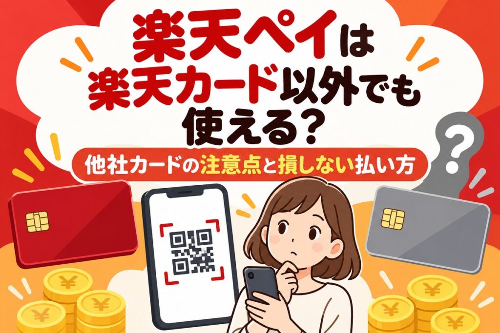 楽天ペイは楽天カード以外のクレジットカードでも使える？ポイントが付かない理由と1.5%を取る方法