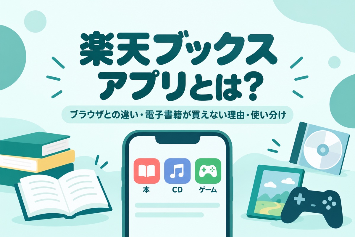 楽天ブックスアプリとは？ブラウザとの違い・電子書籍が買えない理由・使い分け
