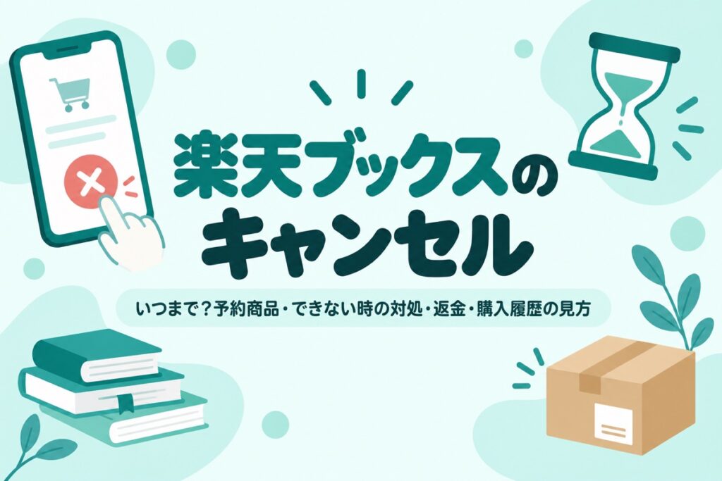 楽天ブックスのキャンセルはいつまで？予約商品・できない時の対処・返金・購入履歴の見方