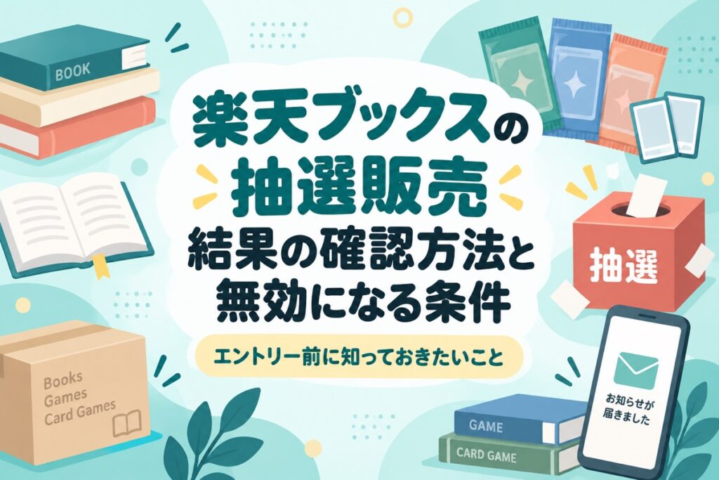 楽天ブックスの抽選販売とは？ポケカの応募方法・結果の確認・発表はいつ・無効になる条件