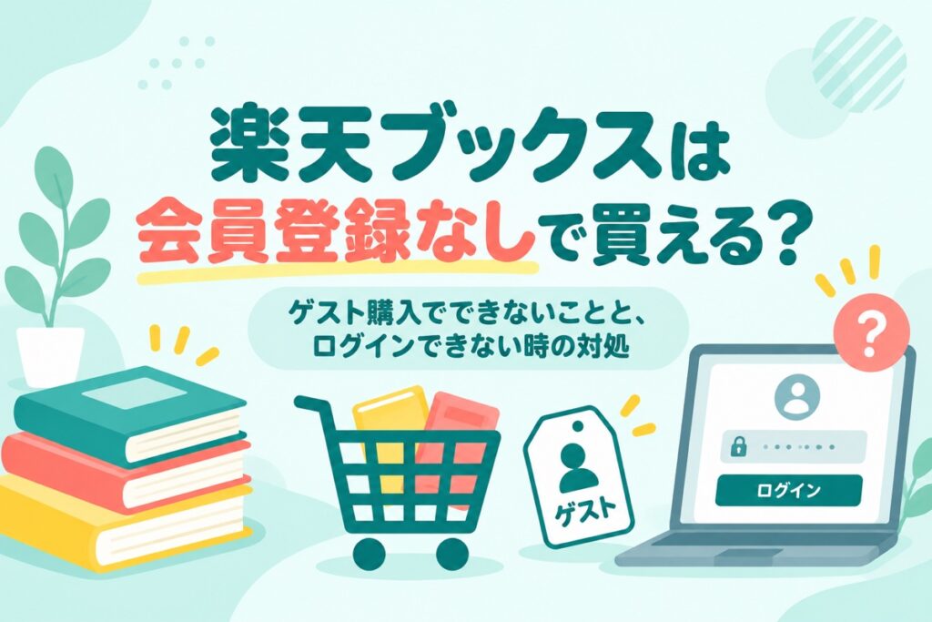 楽天ブックスは会員登録なしで買える？ゲスト購入でできないこと・ログインできない時の対処