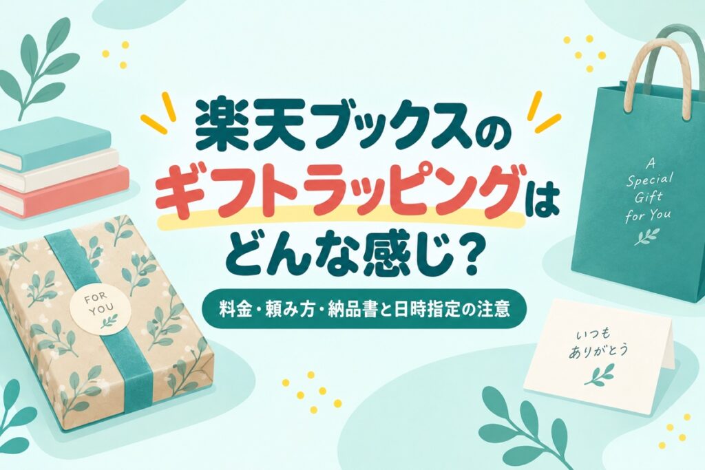楽天ブックスのギフトラッピングはどんな感じ？料金300円・頼み方・納品書と日時指定の注意