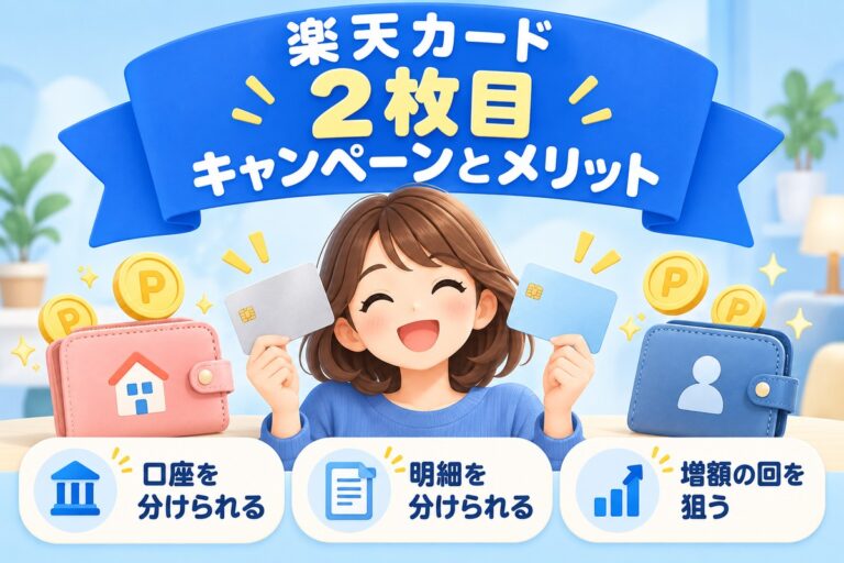 楽天カード2枚目のキャンペーンはいつ？過去の実績・メリット・作り方と届いたらやること