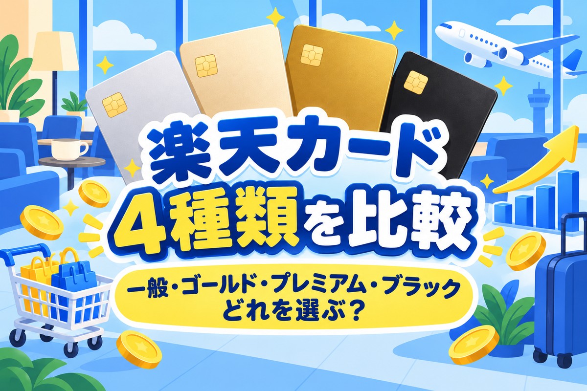 楽天カード4種類を比較!ゴールド・プレミアム・ブラックの違いとどれがいい?【シミュレーター】