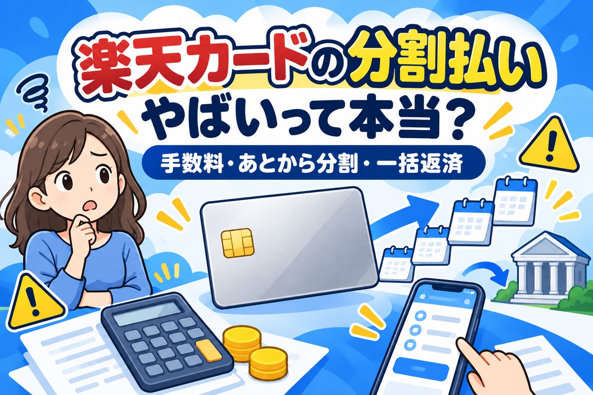 楽天カードの分割払いはやばい？手数料・あとから分割・一括返済と2回払いのやり方