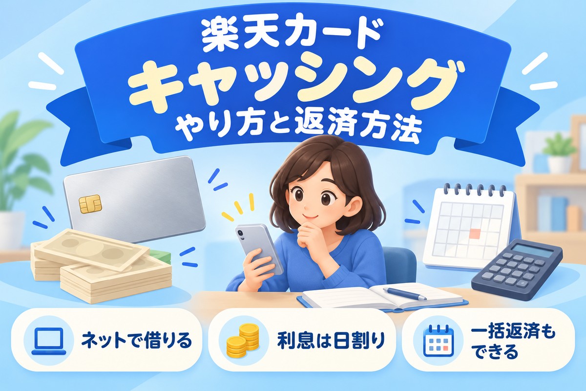 楽天カードのキャッシングとは?やり方・利息はいくら・返済方法(一括・繰り上げ)