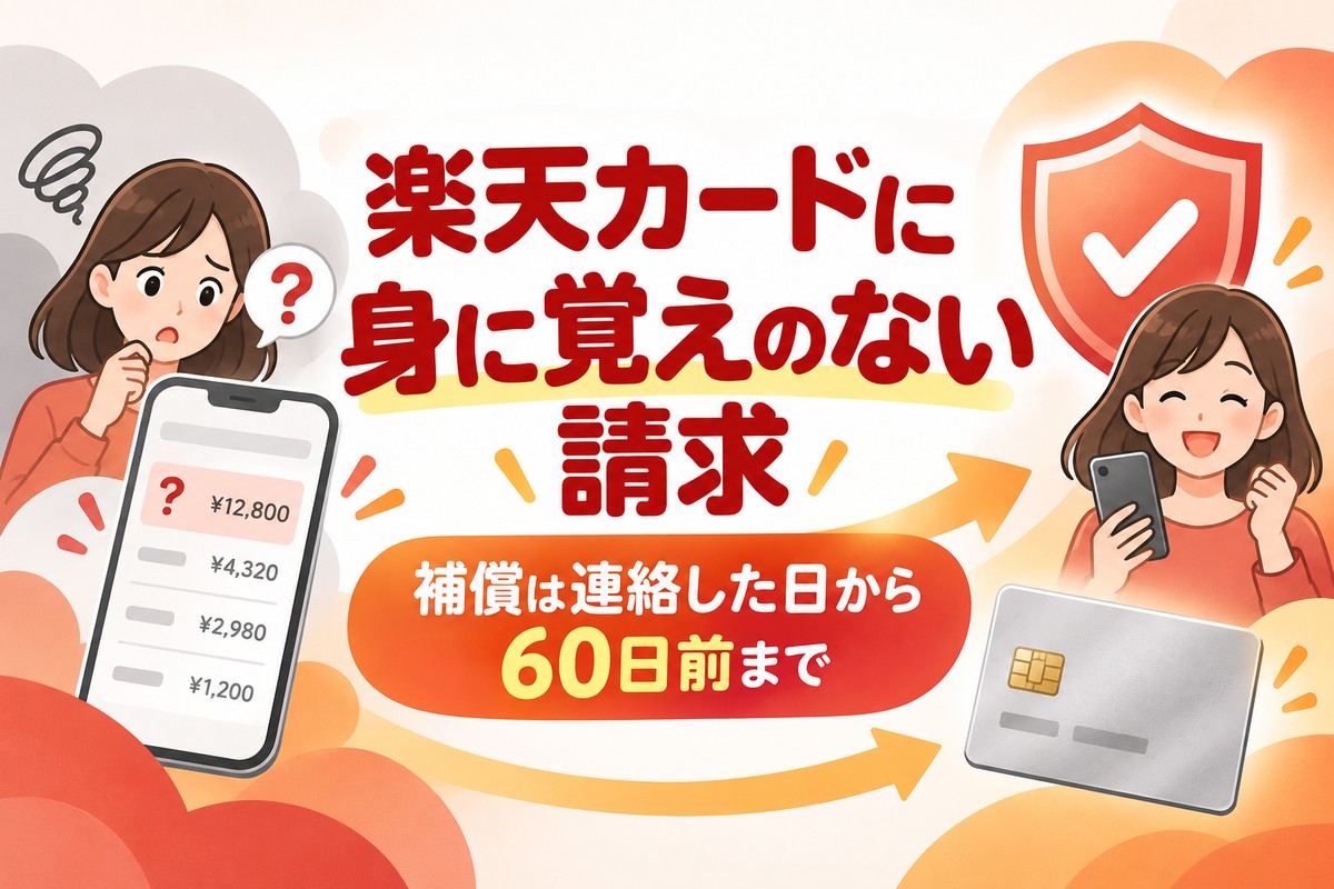 楽天カードに身に覚えのない請求|まず確かめる5つと不正利用のときの手順・60日の補償
