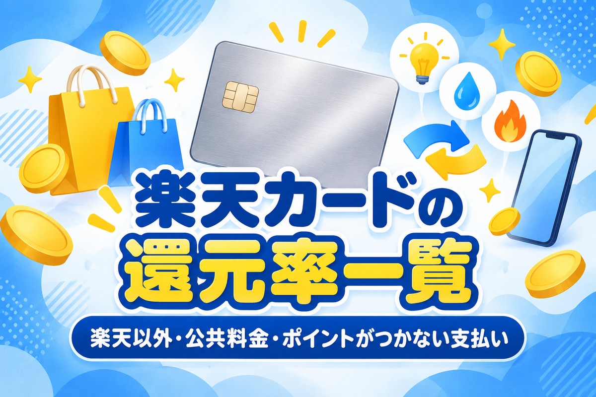 楽天カードの還元率一覧｜楽天以外・公共料金・携帯料金とポイントがつかない支払い