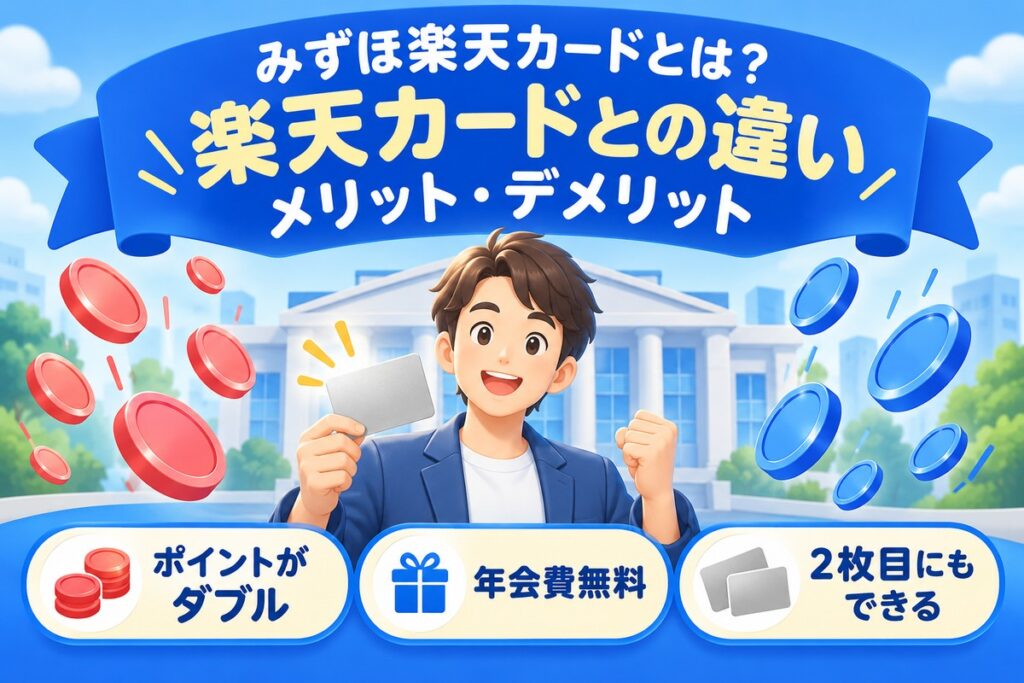 みずほ楽天カードとは？楽天カードとの違い・メリット・デメリットとキャンペーン
