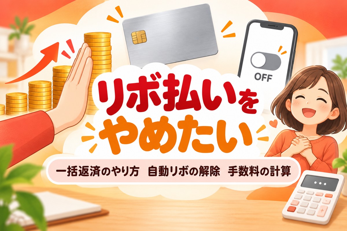 楽天カードのリボ払いをやめたい|一括返済(おまとめ払い)のやり方・自動リボの解除・手数料の計算