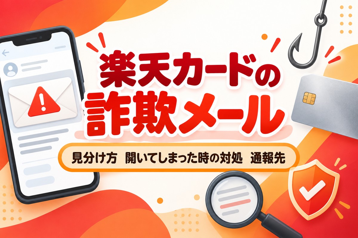 楽天カードの詐欺メールの見分け方|本物のアドレス・開いてしまった時の対処と通報先