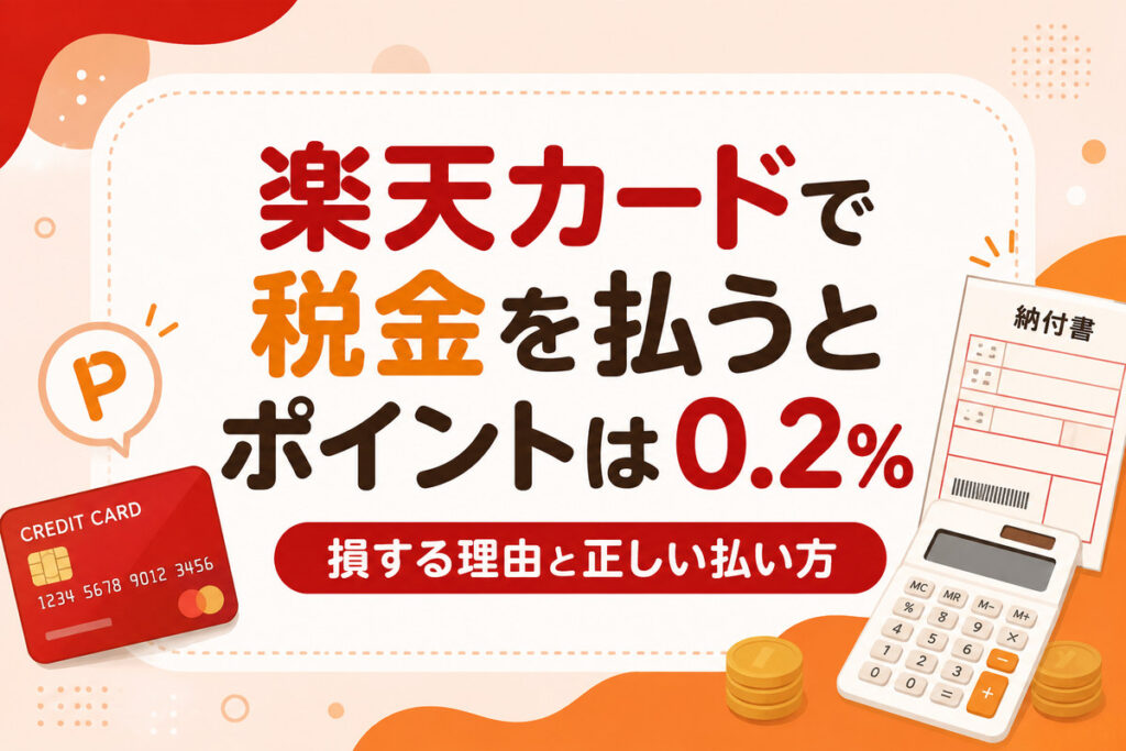 楽天カードで税金を払うとポイントは0.2%｜損する理由と正しい払い方