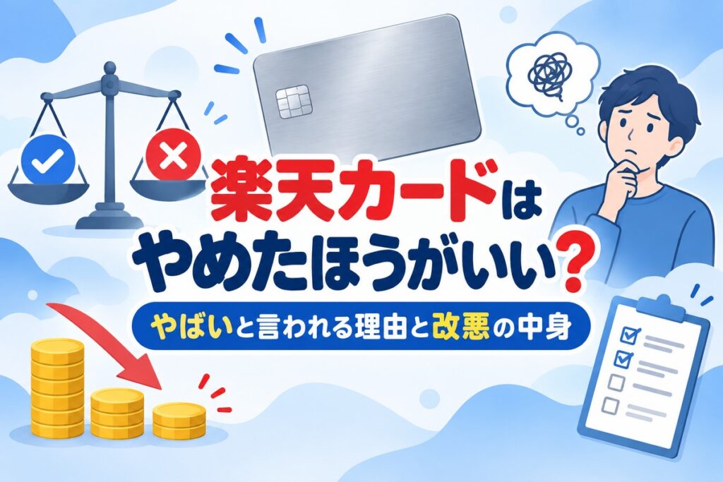 楽天カードはやめたほうがいい？やばいと言われる理由と改悪の中身・後悔しない判断基準