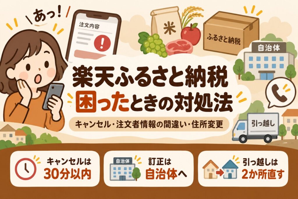 楽天ふるさと納税のキャンセル・注文者情報の間違い・住所変更｜困ったときの対処法