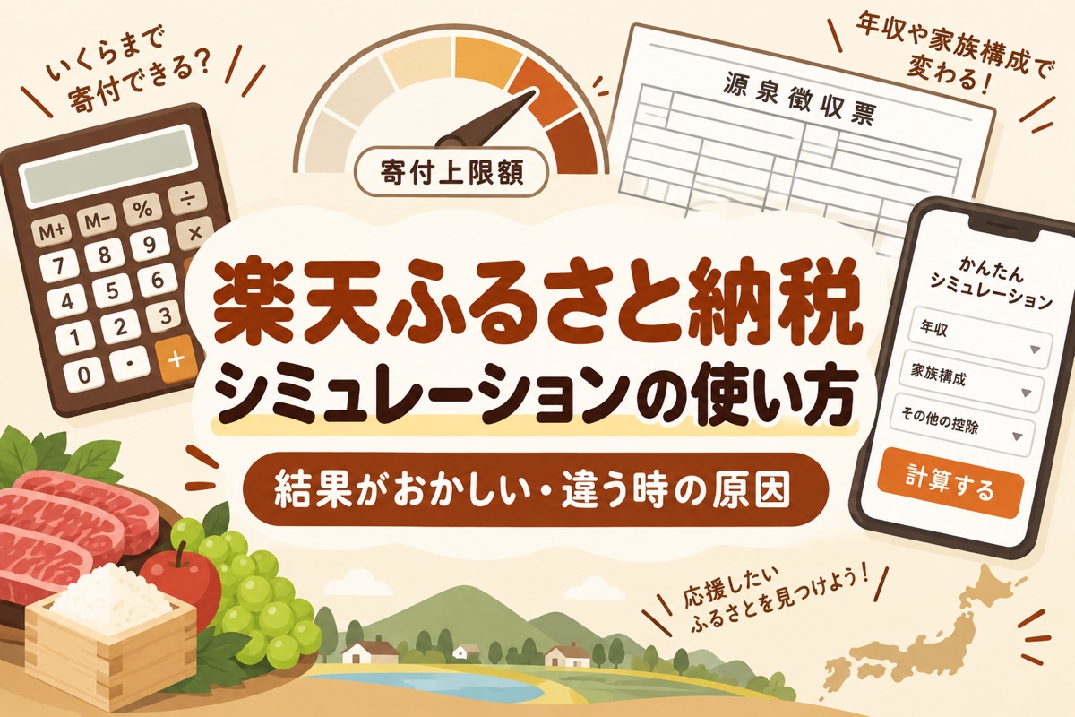楽天ふるさと納税シミュレーションの使い方｜結果がおかしい・違うときの原因