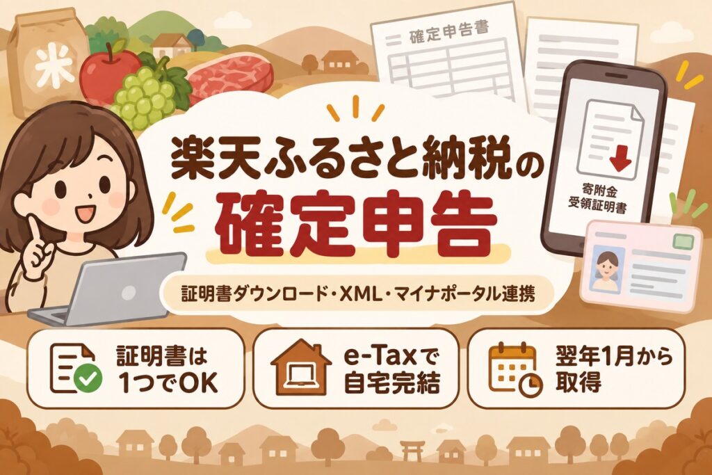 楽天ふるさと納税の確定申告｜証明書ダウンロード・XML・マイナポータル連携のやり方