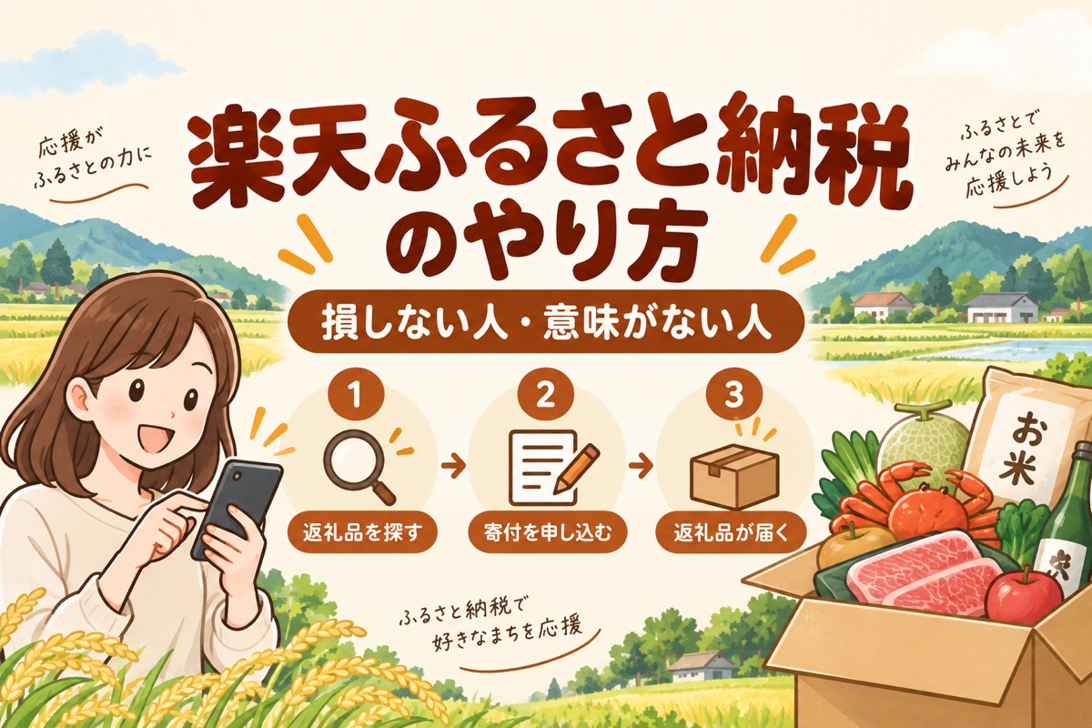 楽天ふるさと納税のやり方｜損しない人・意味がない人と3ステップ