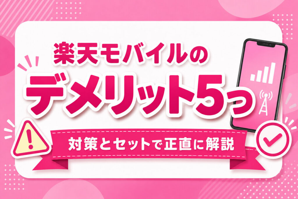 楽天モバイルのデメリット5つと対策｜5年利用の住人が正直に解説