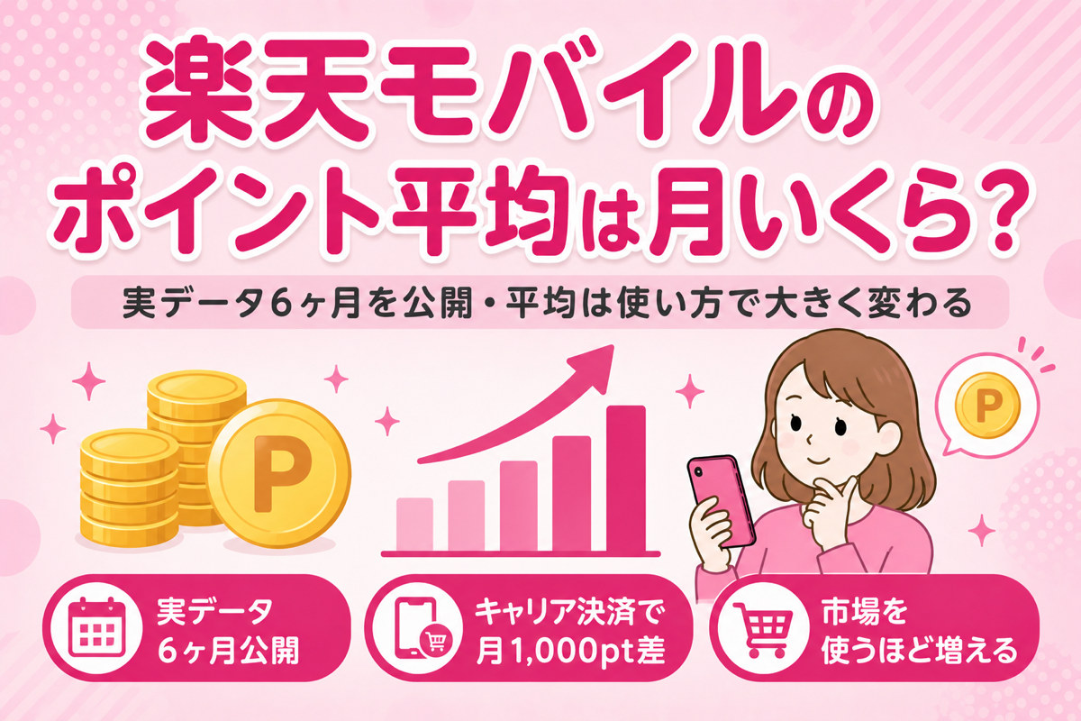 楽天モバイルのポイント平均は月いくら?実データ6ヶ月を公開|平均2,375ptと変動の理由
