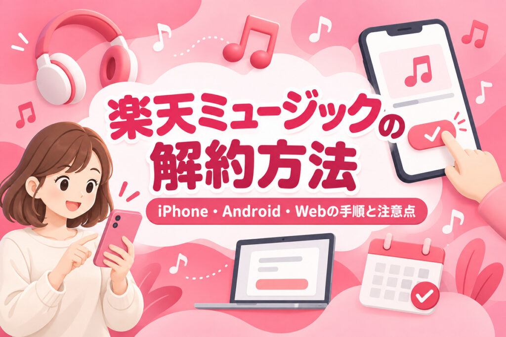 楽天ミュージックの解約方法｜iPhone・Android・Webの手順、いつまで使える？返金と解約できないときの対処