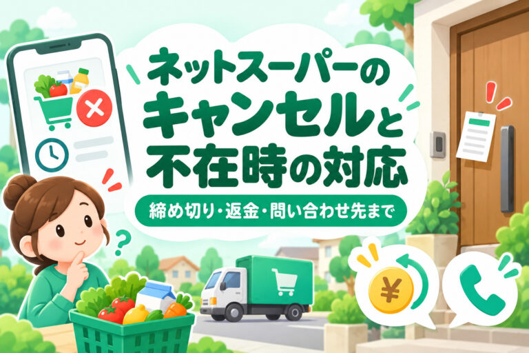 楽天マート・西友ネットスーパーのキャンセルと不在時の対応｜締め切り・手数料440円・返金・問い合わせ先の電話とフォーム