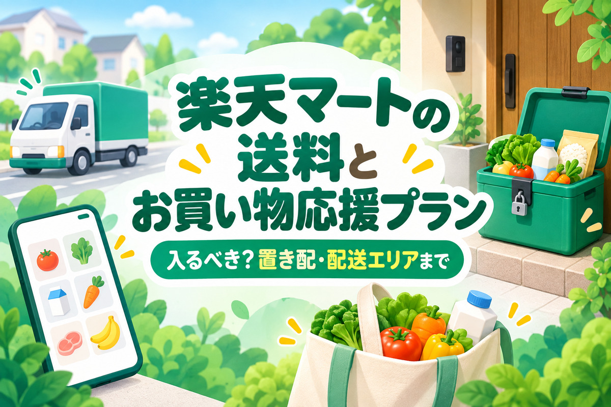 楽天マートの送料はいくらから無料?7月の値上げとお買い物応援プランは入るべきか・置き配・配送エリア