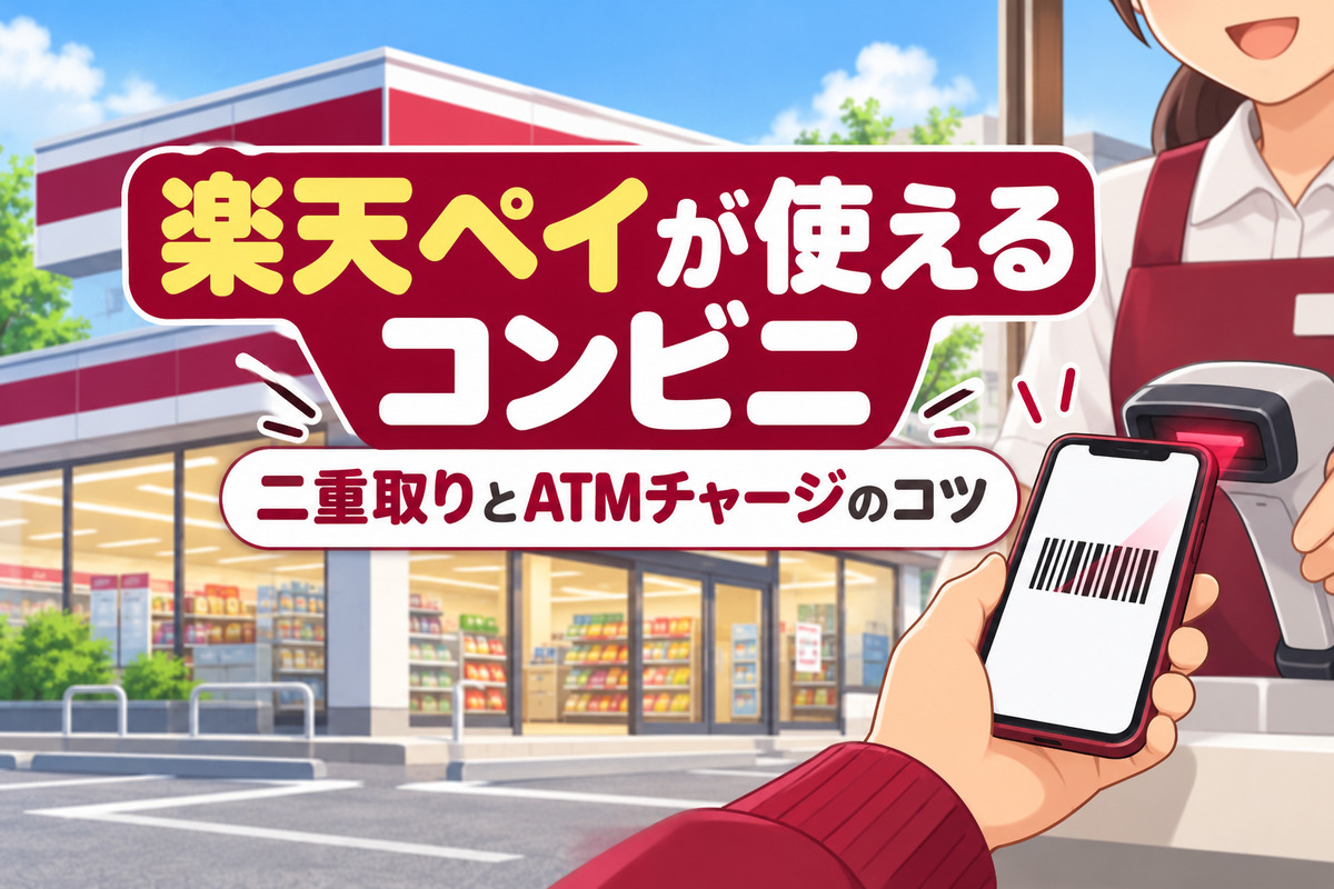 楽天ペイが使えるコンビニ一覧|セブン・ファミマ・ローソンの違いとポイント二重取り・ATMチャージ