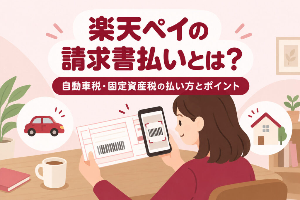 楽天ペイの請求書払いとは？自動車税・固定資産税の払い方とポイントが付かない理由・上限・領収書