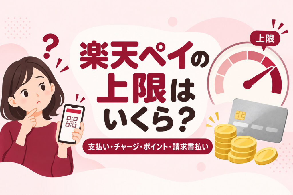 楽天ペイの上限はいくら？1回の支払い・チャージ・ポイント・請求書払いの限度額と上げる方法