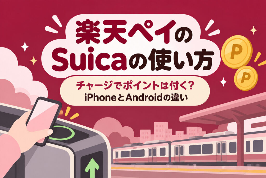 楽天ペイのSuicaの使い方｜チャージでポイントは付く？iPhone・Androidの違いとJRE POINT二重取り