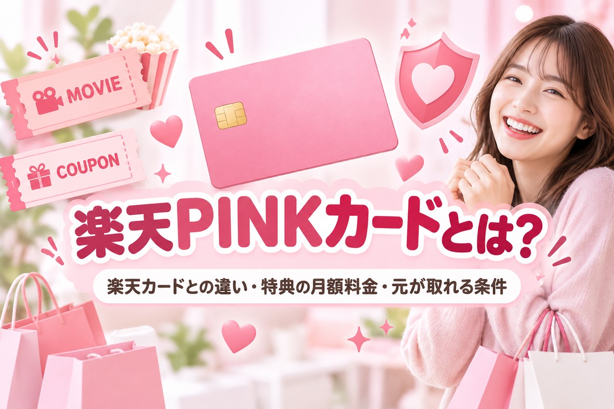 楽天PINKカードとは？楽天カードとの違い・カスタマイズ特典の月額料金・元が取れる条件