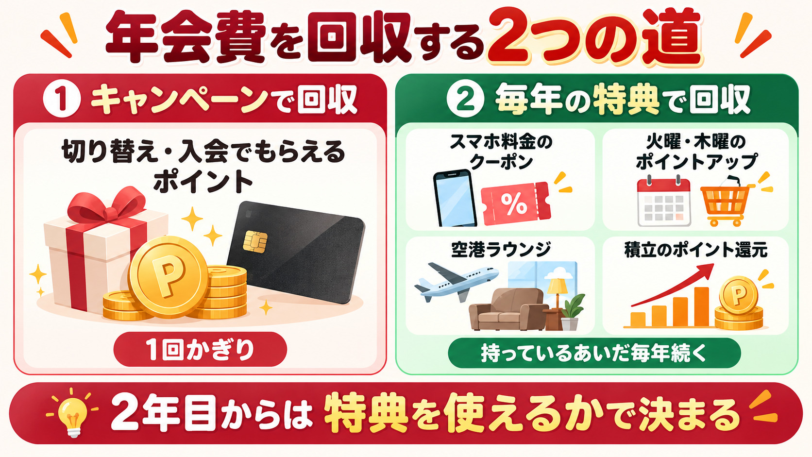 楽天プレミアムカードの年会費を回収する2つの道 キャンペーンは1回かぎり 特典は毎年続く