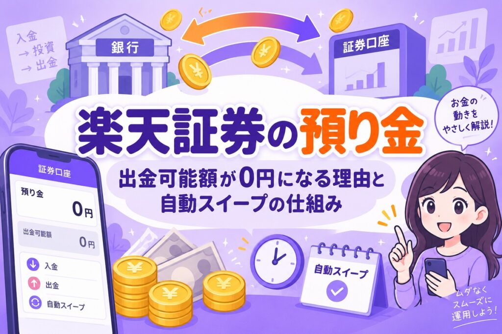 楽天証券の預り金とは？出金可能額が0円になる理由と自動スイープの仕組み