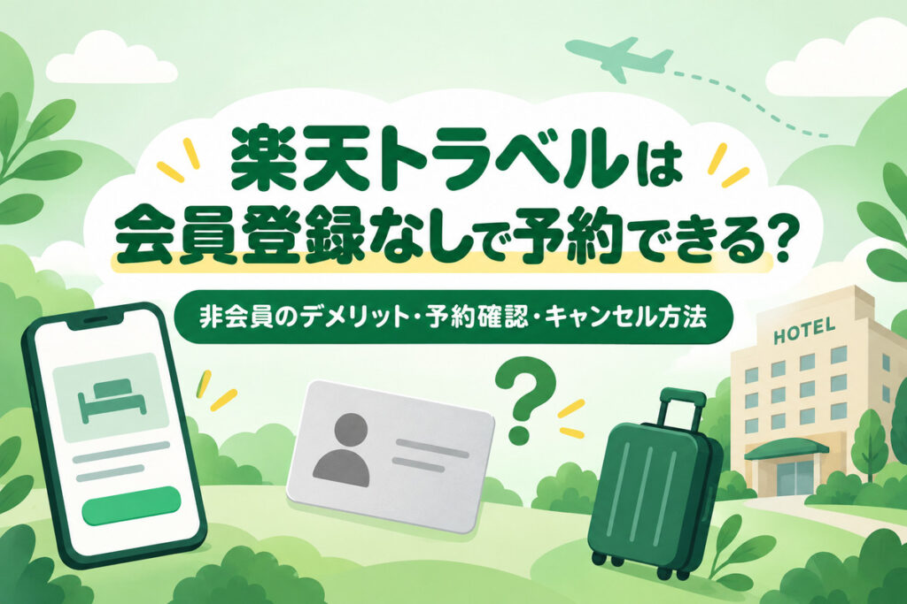 楽天トラベルは会員登録なしで予約できる？非会員のデメリット5つと予約確認・キャンセル方法