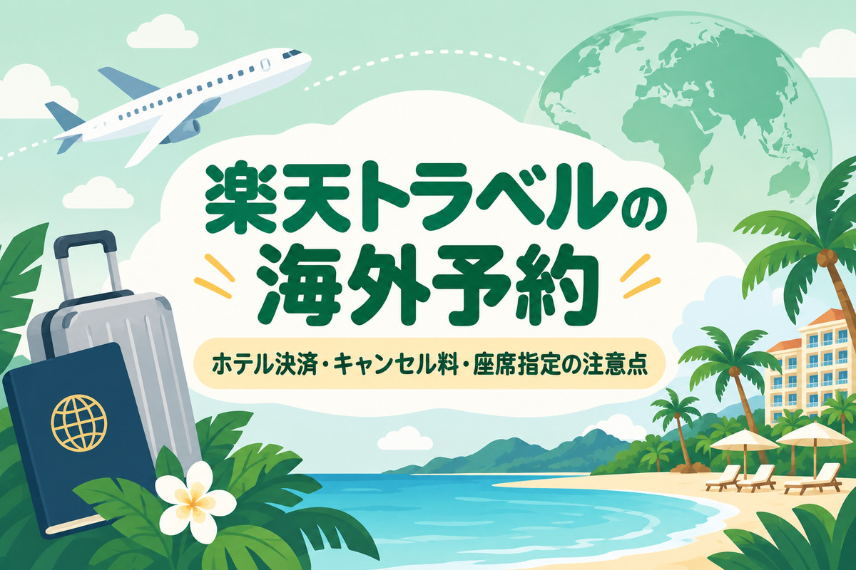 楽天トラベルの海外予約は大丈夫？ホテル決済・キャンセル料・座席指定とeチケットの注意点