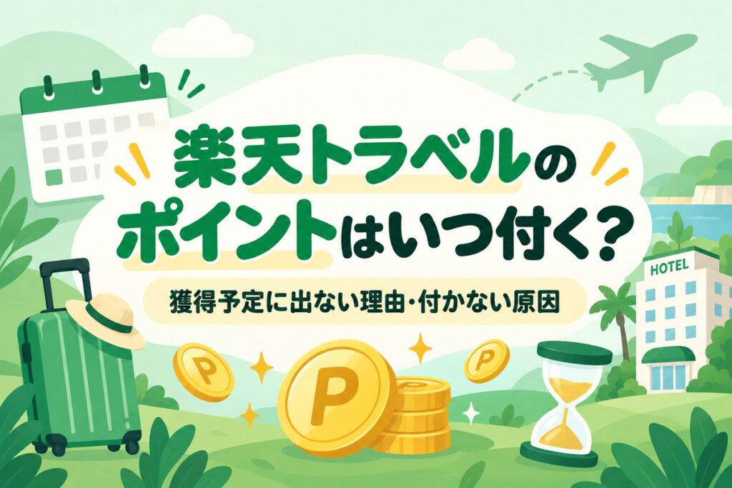 楽天トラベルのポイントはいつ付く？付与日の一覧と獲得予定に出ない理由・付かない原因
