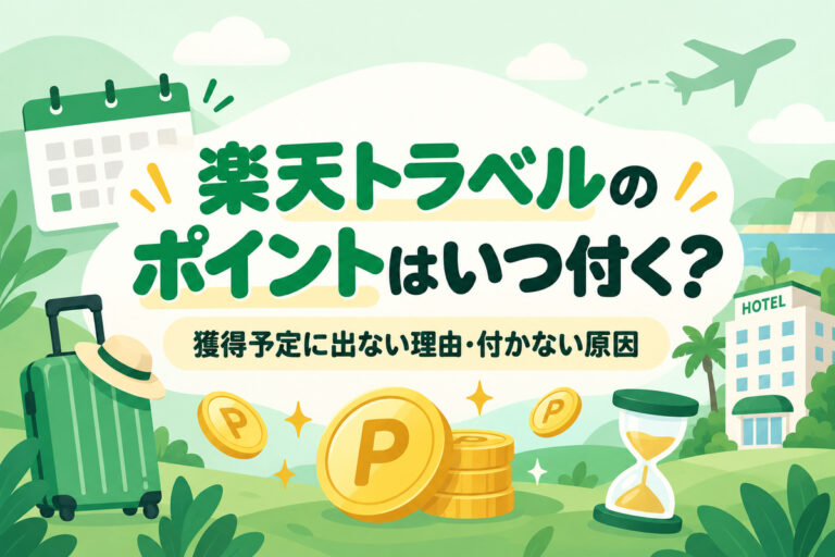 楽天トラベルのポイントはいつ付く？付与日の一覧と獲得予定に出ない理由・付かない原因