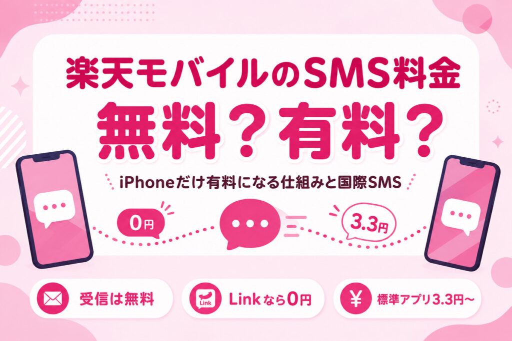 楽天モバイルのSMS料金は無料？有料？｜iPhoneだけ有料になる仕組みと国際SMSの料金