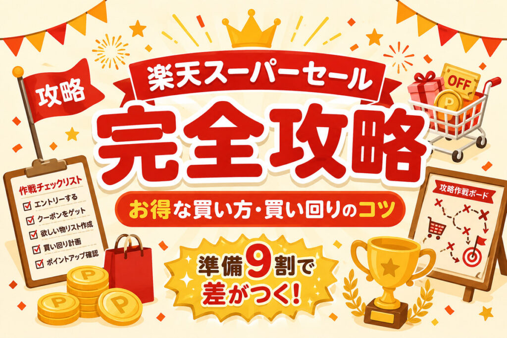 楽天スーパーセール攻略｜お得な買い方・買い回りのコツ・上限ポイントまとめ