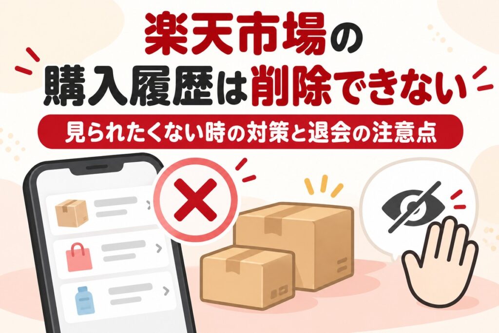 楽天市場の購入履歴は削除できない｜見られたくない時の対策と退会の注意点