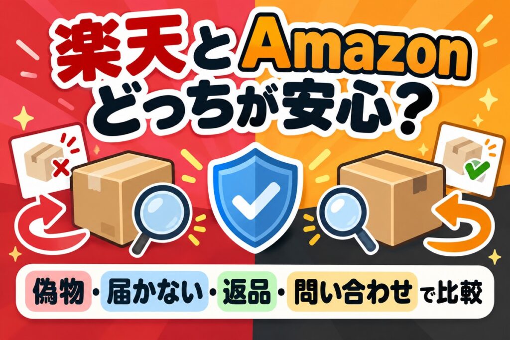 楽天とAmazonどっちが安心？偽物・届かない・返品・問い合わせで比較