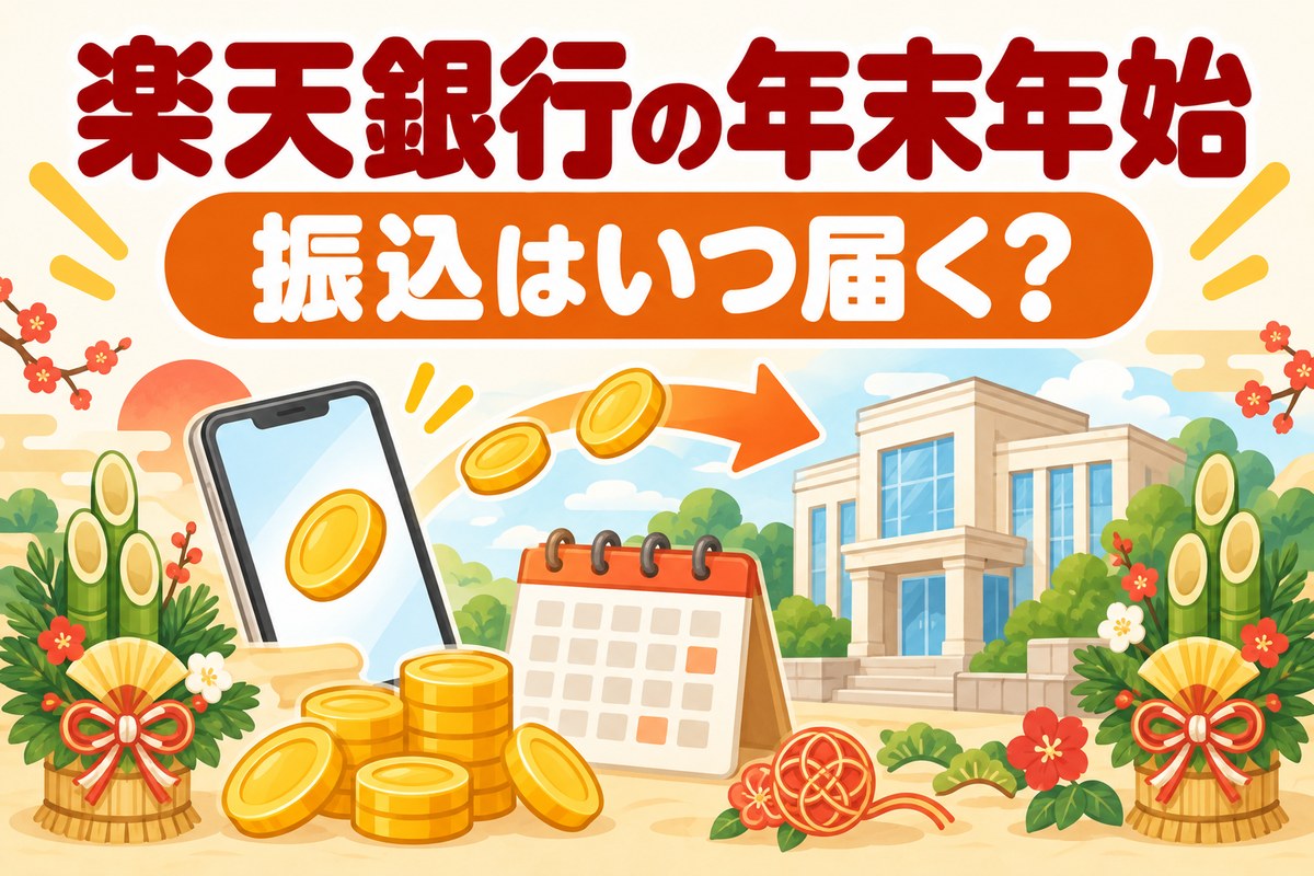 楽天銀行の年末年始|ほかの銀行への振込はいつ届く?楽天カードの引き落とし日・ATM・カードの発送の遅れ