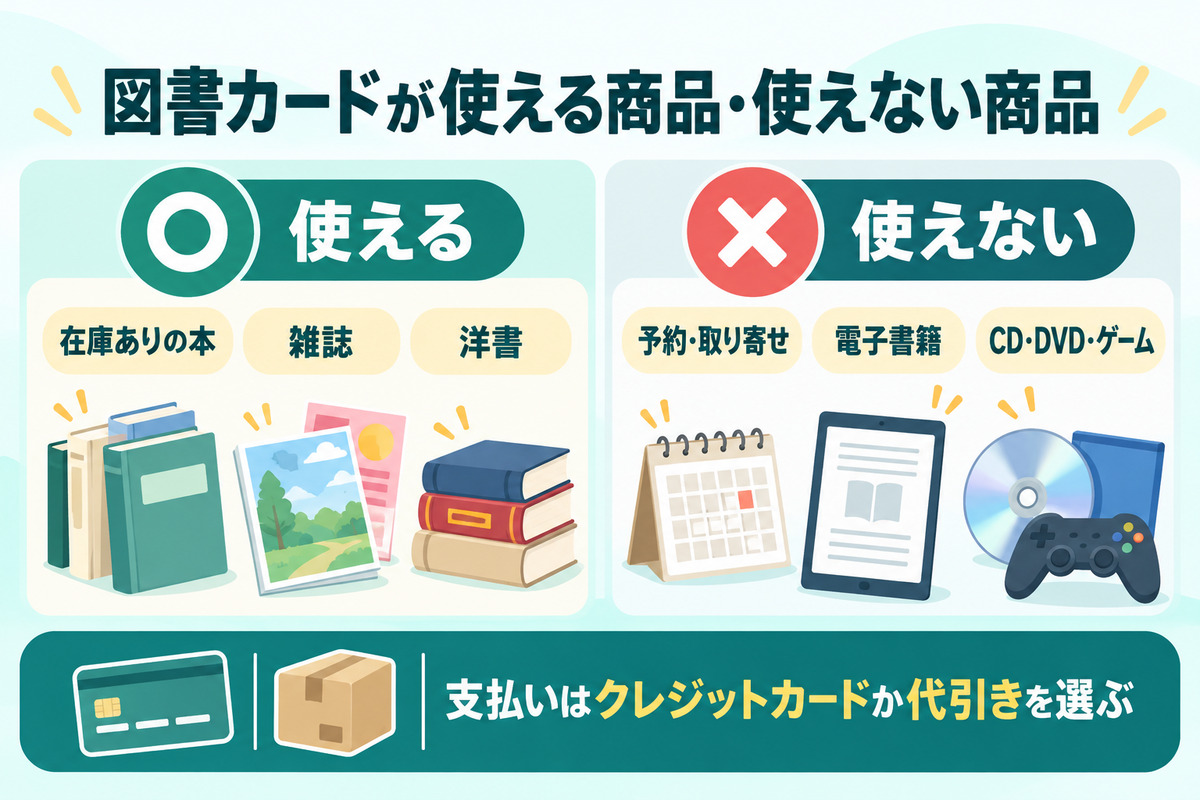 楽天ブックスで図書カードが使える商品と使えない商品の図