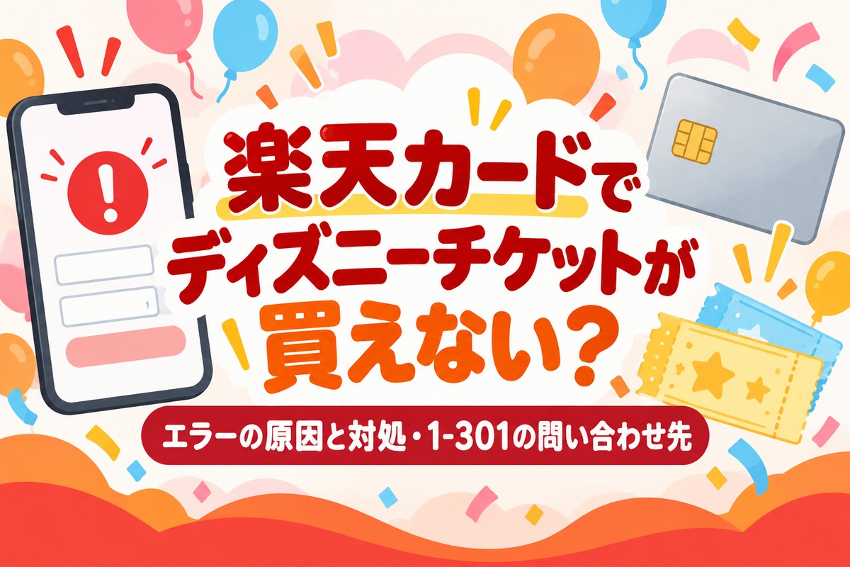 楽天カードでディズニーチケットが買えない原因と対処｜エラー1-301・ディズニーデザイン